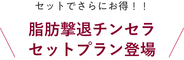 セットでさらにお得！！ 脂肪撃退チンセラセットプラン登場