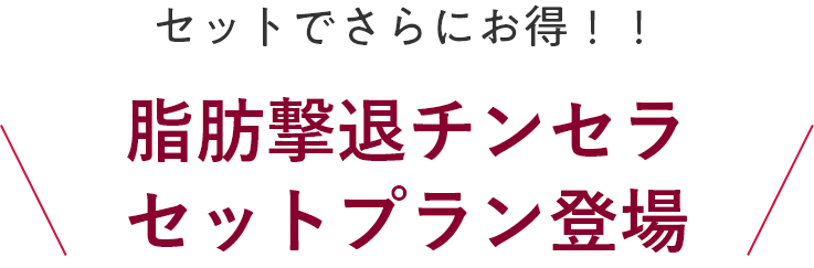 セットでさらにお得！！ 脂肪撃退チンセラセットプラン登場